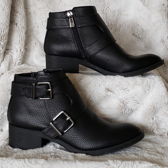 NWOB Kenneth Cole Reaction Moto Black Ankle Vegan Bootie Size 6 - Picture 3 of 9